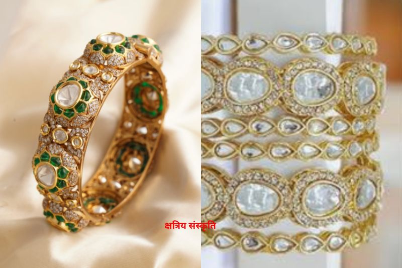 रॉयल कुंदन और पोल्की चूड़ा